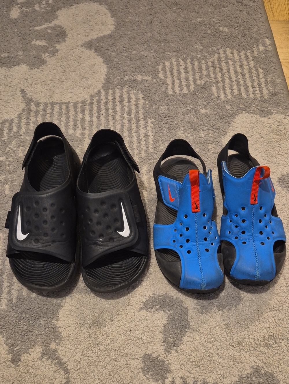 Nike Kids Black Slide Sandals & Blue Water Shoes - Comfortable Active Footwear